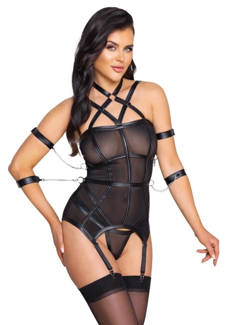 Комплект Cottelli Basque Bondage, S (чорний)
