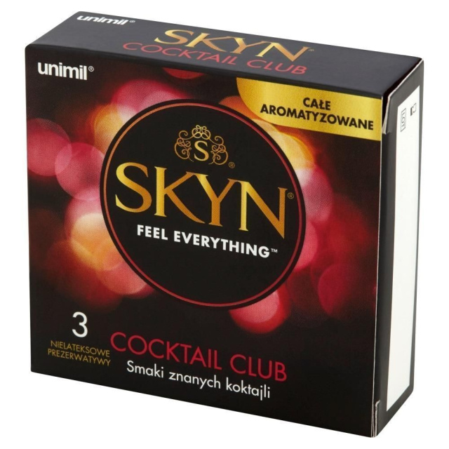 Ароматизовані презервативи Unimil Skyn Cocktail Club безлатексні, 3 шт