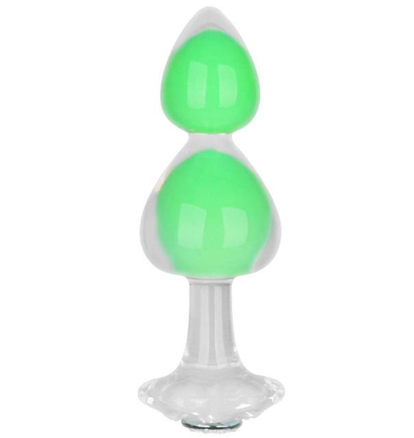 Lovetoy Gemoria - Korek analny, Zielony, 15 cm