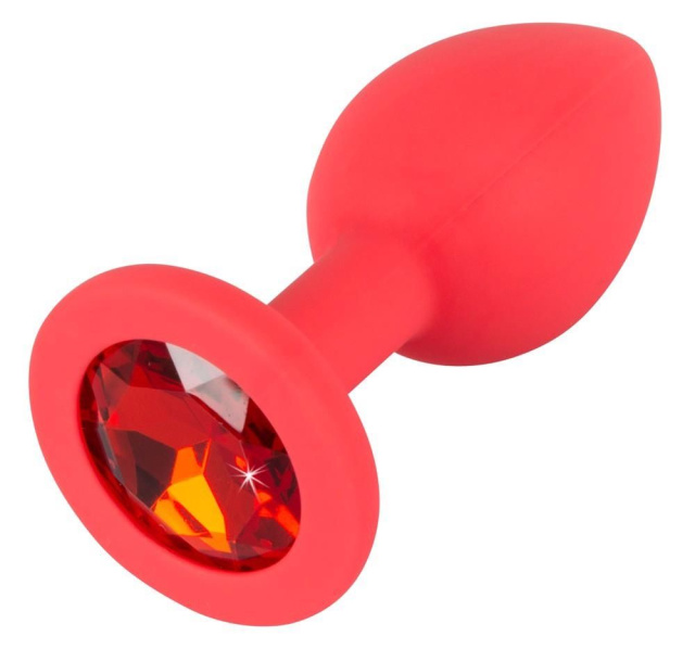 Colorful Joy Jewel Red Plug - Korek analny z kryształkiem, Czerwony, 7, 2 cm