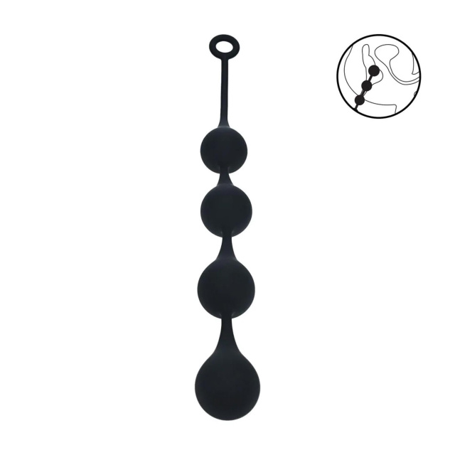 Анальні кульки Levelz by Shots Waterdrop Silicone Anal Balls XL, 49 см (чорний)