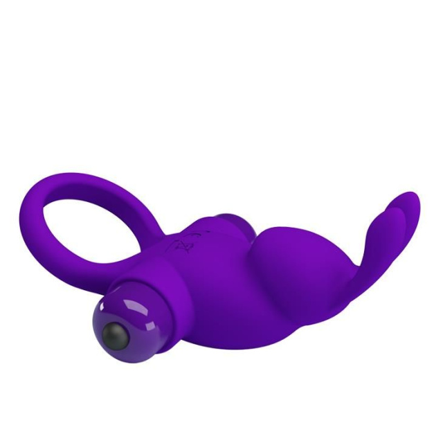 Віброкільце Pretty Love Vibro Penis Ring Rabbit, 11,3 см (фіолетовий)