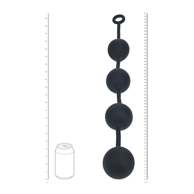 Анальний ланцюжок Levelz Round Silicone Anal Balls, 52.5 см (чорний)
