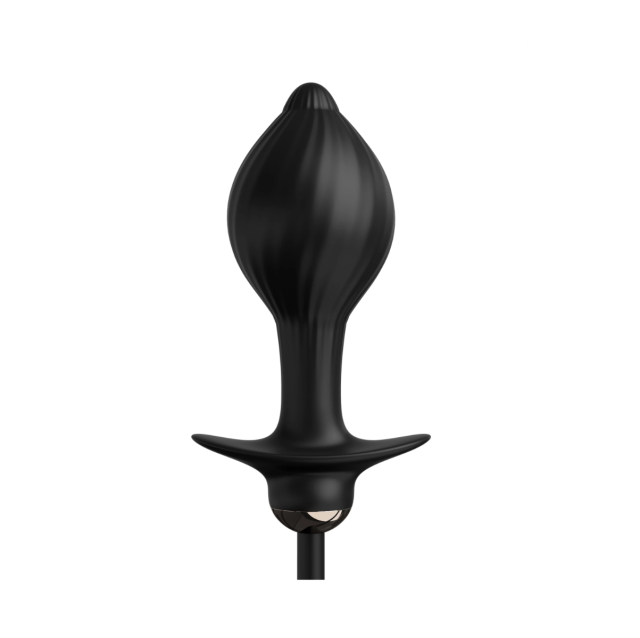 Анальна пробка Pipedream Auto-Throb Inflatable Vibrating Plug, 13 см (чорний)