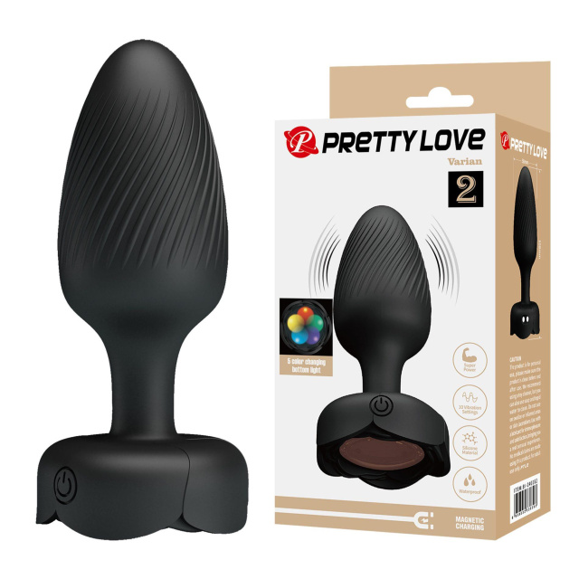 Pretty Love Varian - Korek analny, Czarny, 10.8 cm