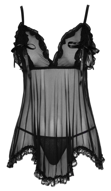 Сорочка Cottelli Lingerie Ruffles, 2XL (черный)