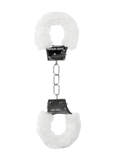 Ouch! Handcuffs Furry - Kajdanki, Biały, 28.5 cm