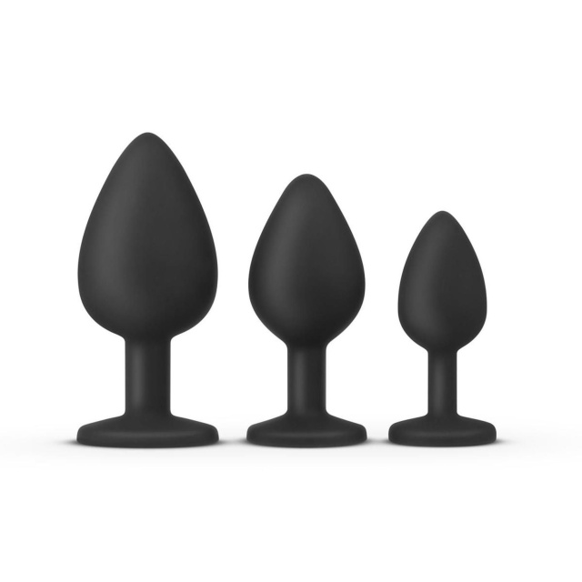 Набор анальных пробок Teazers Butt Plug Set, 3 шт (черный)