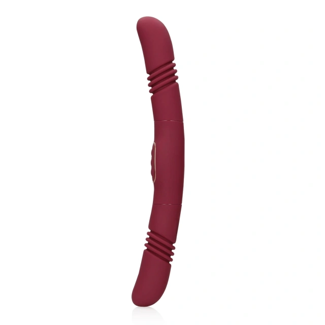 Вібратор Loveline Double-Sided Thrusting, 33 см (бордовий)