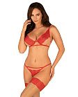 Комплект белья Obsessive Mellania, S/M (красный)