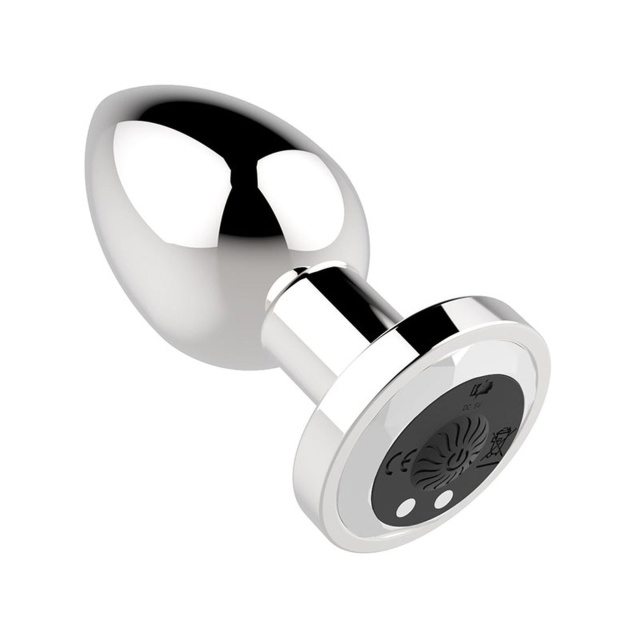 B - Series Magic Rechargeable Butt Plug - Korek analny, Srebro, 8.4 cm