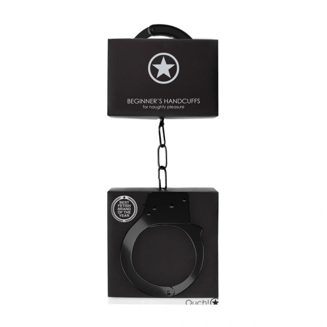 Ouch! Beginner's Handcuffs - Kajdanki, Czarny, 28.5 cm