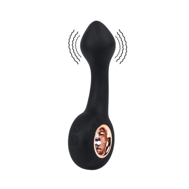 Fantasy Vibrating Anal Plug - Korek analny, Czarny, 14 cm