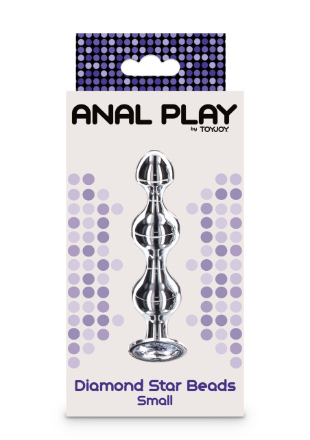 TOYJOY Anal Play Diamond Star Beads - Stymulator analny, Srebro, 10.5 cm, S
