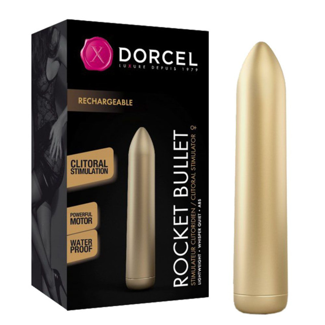 Мини вибратор Dorcel Rocket Bullet, 8,7 см (золотой)