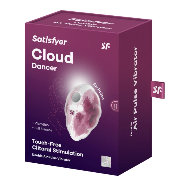 Satisfyer Cloud Dancer - Bezdotykowy stymulator łechtaczki z wibracjami, Różowy, 9 cm