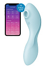 Вакуумный стимулятор клитора с вибрацией Satisfyer Curvy Trinity 5+ (голубой)