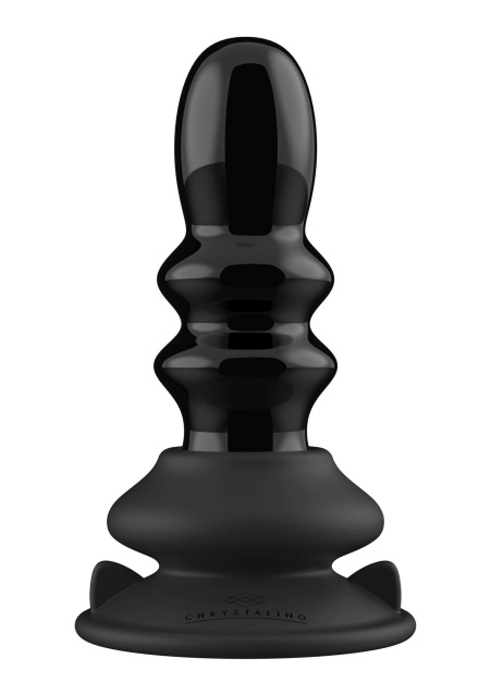 Скляний вібратор Chrystalino Ribbly, 11 см (чорний)