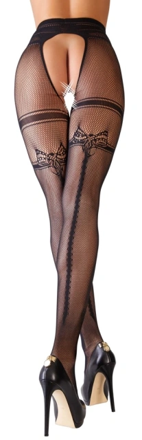 Колготки Cottelli Collection Crotchless Tights, L/XL (черный)