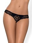 Сексуальные стринги Obsessive Miamor Crotchless, XXL (чёрный)