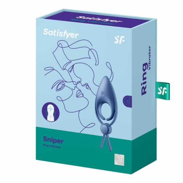 Satisfyer Sniper - Pierścień erekcyjny, Niebieski, 13 cm