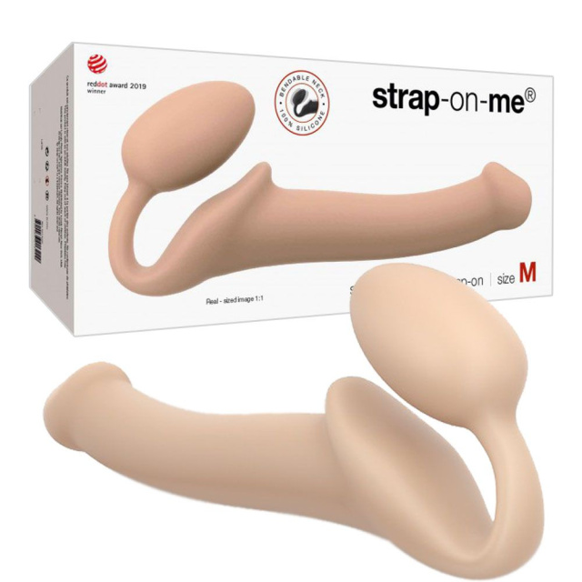 Безремневий страпон Strap-On-Me M, 17 см (тілесний)