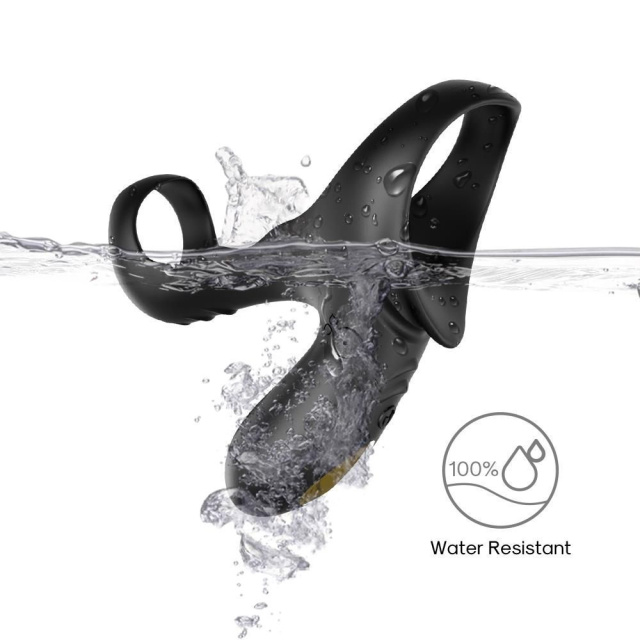 B - Series Joy Ranger - Wibrująca nakładka na penisa, Czarny, 10.9 cm