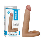 Насадка на пеніс з ерекційним кільцем The Ultra Soft Double, 15,6 см (тілесний)