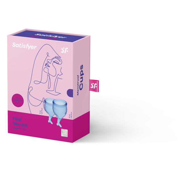 Kubeczki menstruacyjne Satisfyer Feel Secure, 2 szt (niebieski)
