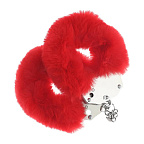 Наручники Ouch! Heavy-duty Fluffy Handcuffs (червоний)