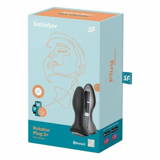 Анальна пробка Satisfyer Rotator Plug 2+, 12,8 см (чорний)