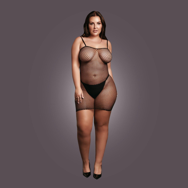 Мини-платье Le Désir With Fishnet Structure, Plus Size (черный)