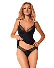 Zestaw bielizny Obsessive Bella Rou, XL/2XL (czarny)