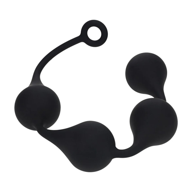 Анальні кульки Levelz by Shots Waterdrop Silicone Anal Balls XXL, 56.5 см (чорний)