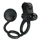 Эрекционное кольцо Pretty Love Vibro Penis Sleeve IV, 20.3 см (черный)