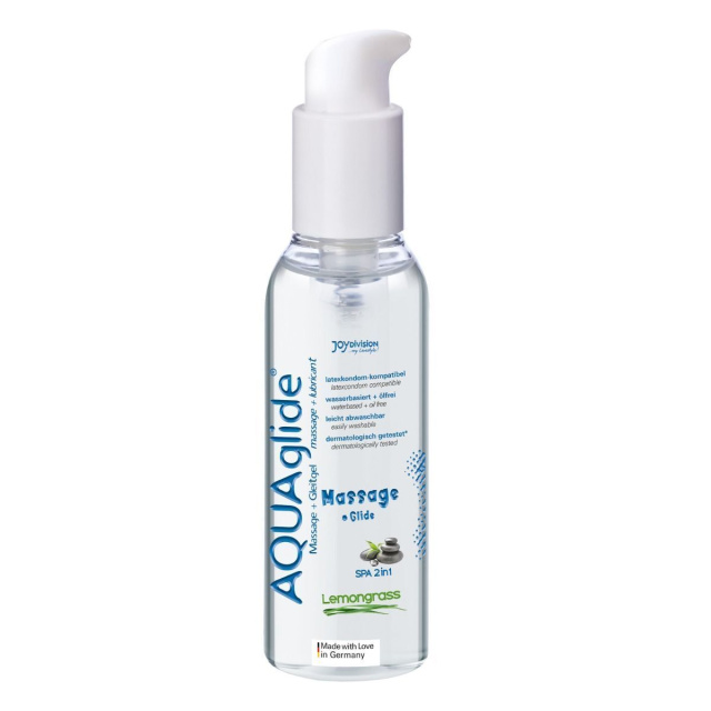 JoyDivision AQUAglide Massage+Glide Lemongrass - Żel na bazie wody, Lemongrass, 200 ml