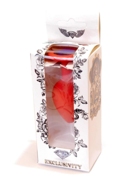 B - Series HeavyFun Boss Silikon Jewellery - Silikonowy korek analny z kryształem, Niebieski, 8 cm