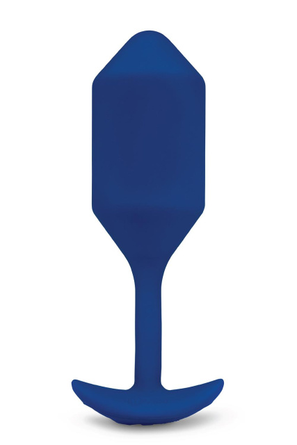 B-Vibe Vibrating Snug Plug 4 - Korek analny z wibracjami, Niebieski, 15 cm