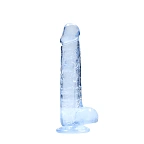 RealRock Crystal Clear 8" - Dildo, Niebieski, 21 cm