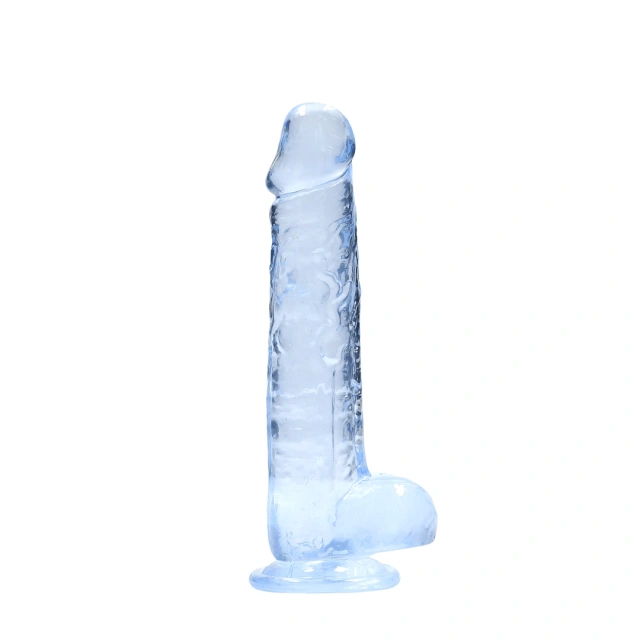Фалоімітатор RealRock Crystal Clear 8”, 21 см (блакитний)