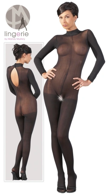 NO:XQSE Catsuit with Lace Collar - Kombinezon, S/M