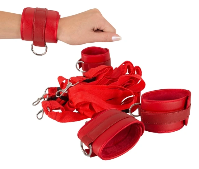Бондажный набор Bad Kitty Naughty Toys Bed Restraints, 5 шт (красный)