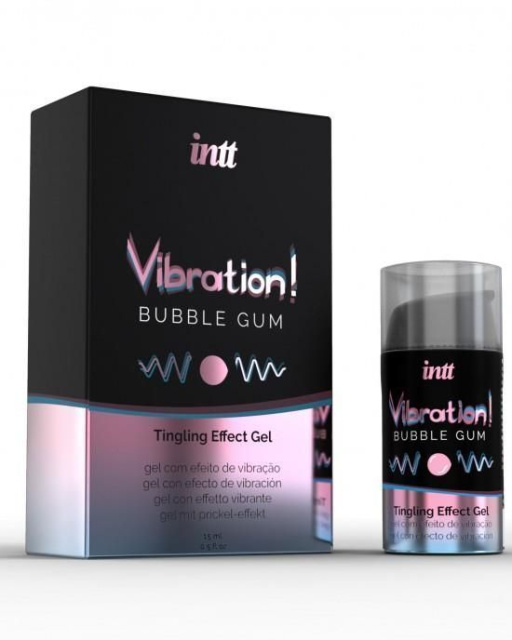 Жидкий вибратор Intt Vibration Bubble Gum, со вкусом жвачки, 15 мл