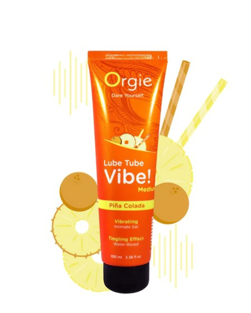 Лубрикант із ефектом вібрації Orgie Lube Tube Vibe! Medium Pina Colada, 100 мл