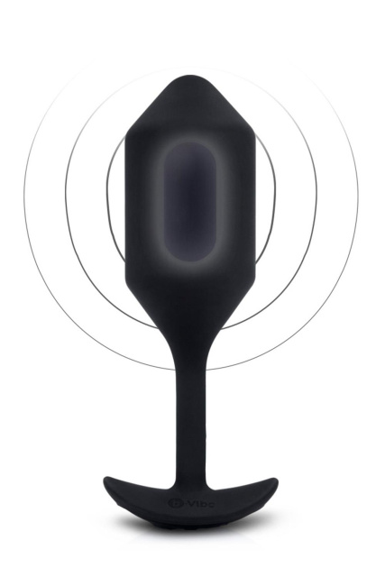 B-Vibe Vibrating Snug Plug 4 - Korek analny z wibracjami, Czarny, 15 cm