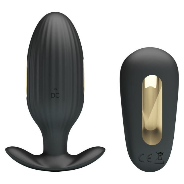 Анальна пробка Pretty Love Electric Shock Massager, 9,2 см (чорний)