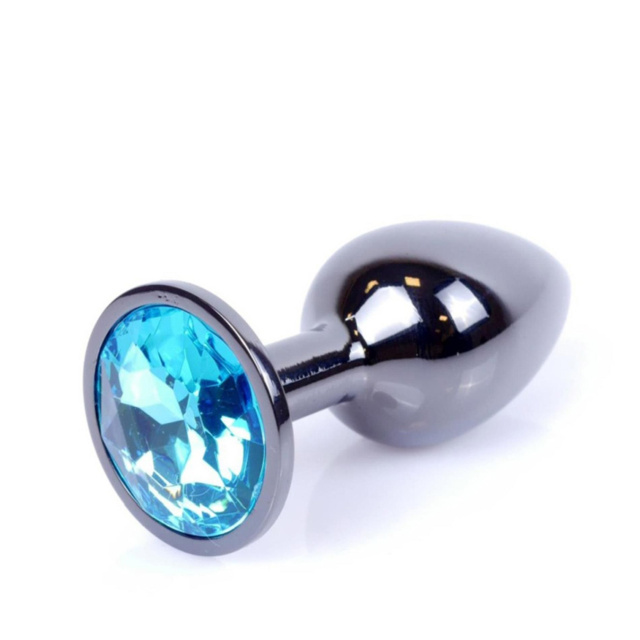 MyLove Jewellery Dark Silver Plug - Korek analny, Niebieski, 7 cm