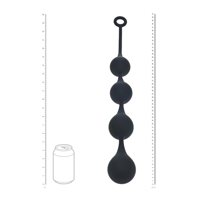 Анальні кульки Levelz by Shots Waterdrop Silicone Anal Balls XL, 49 см (чорний)