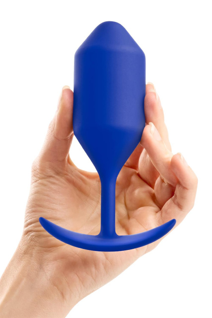 B-Vibe Snug Plug 4 - Korek analny, Niebieski, 14 cm