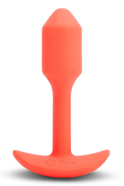 B-Vibe Vibrating Snug Plug 1 - Korek analny, Pomarańczowy, 10 cm